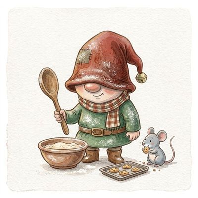 Le lutin fait des biscuits