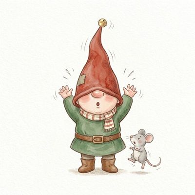 Le lutin est tout surpris